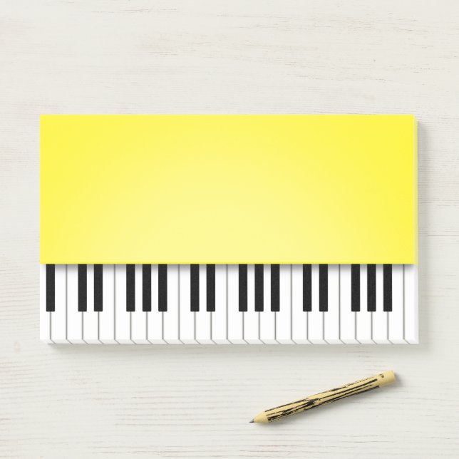 Notas Post-it® Teclado Piano Música Amarilla Alegre (En escritorio)