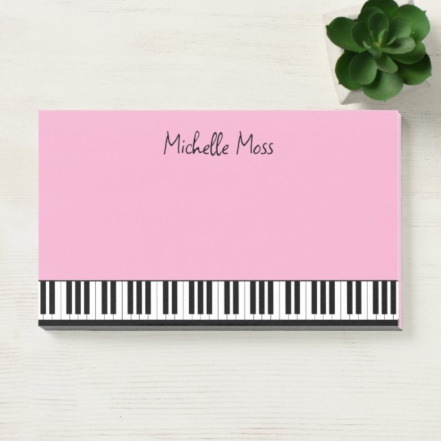 Notas Post-it® Teclado simple curado musical piano rosado (Oficina)