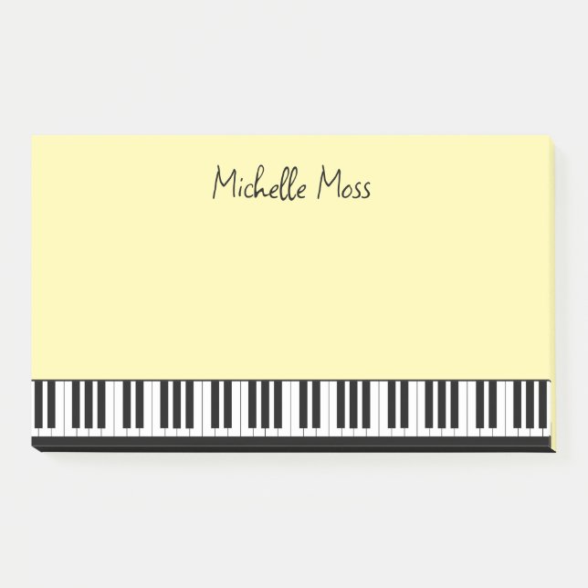 Notas Post-it® Teclado simple cure musical de piano amarillo páli (Anverso)