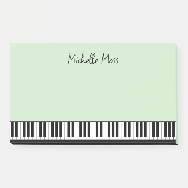 Notas Post-it® Teclado simple cúrito de piano musical verde pálid (Anverso)