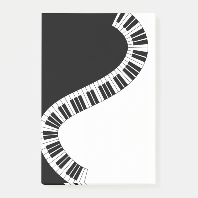 Notas Post-it® Teclas de piano curvadas onduladas (Anverso)