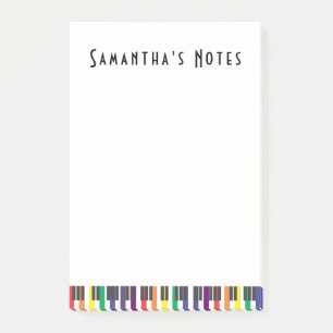 Notas Post-it® Teclas de piano de arcoíris, vertical