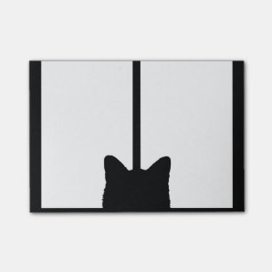 Notas Post-it® Tecleo del gato de la ventana para modificar el
