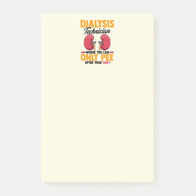 Notas Post-it® Técnico de diálisis Nefrología Riñón   (Anverso)