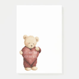 Notas Post-it® Teddy Bear Red Heart