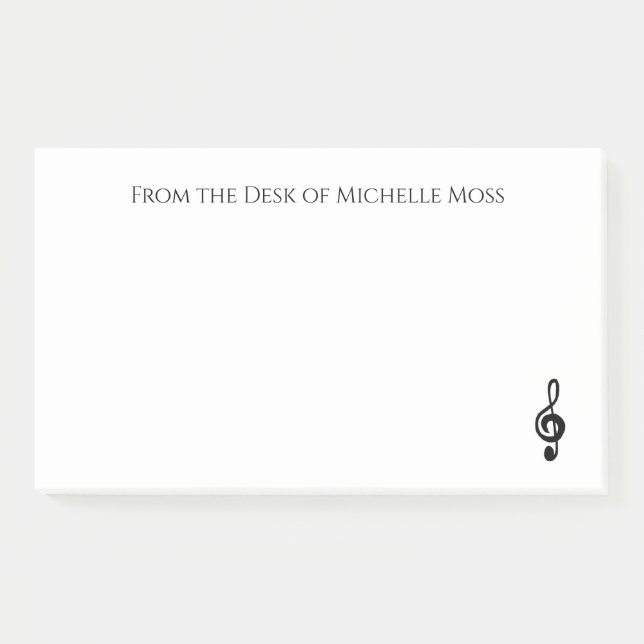 Notas Post-it® Tejido musical Clef Black White Personalizado (Anverso)