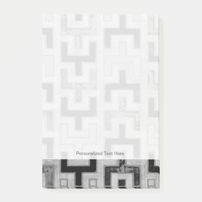 Notas Post-it® tela de barro africana textil con patrones geométr (Anverso)