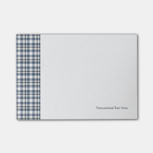 Notas Post-it® Tela escocesa blanca azul 1