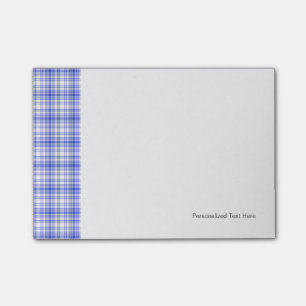 Notas Post-it® Tela escocesa blanca azul 2