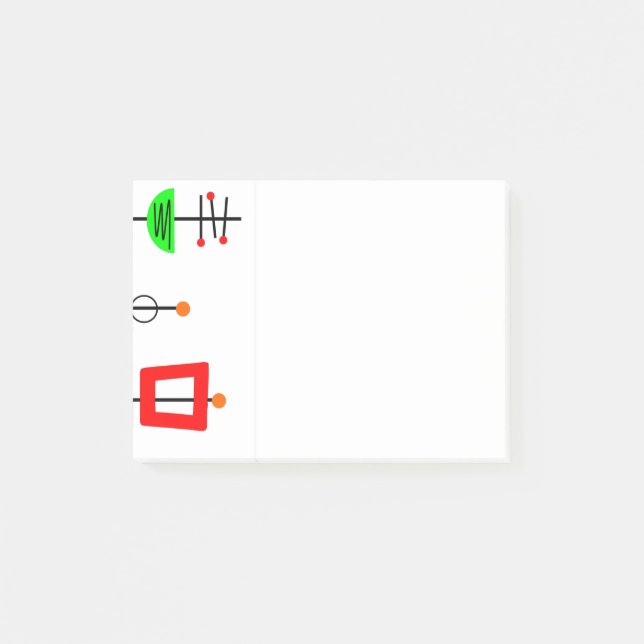 Notas Post-it® Teléfono móvil moderno de Mid Century (Anverso)