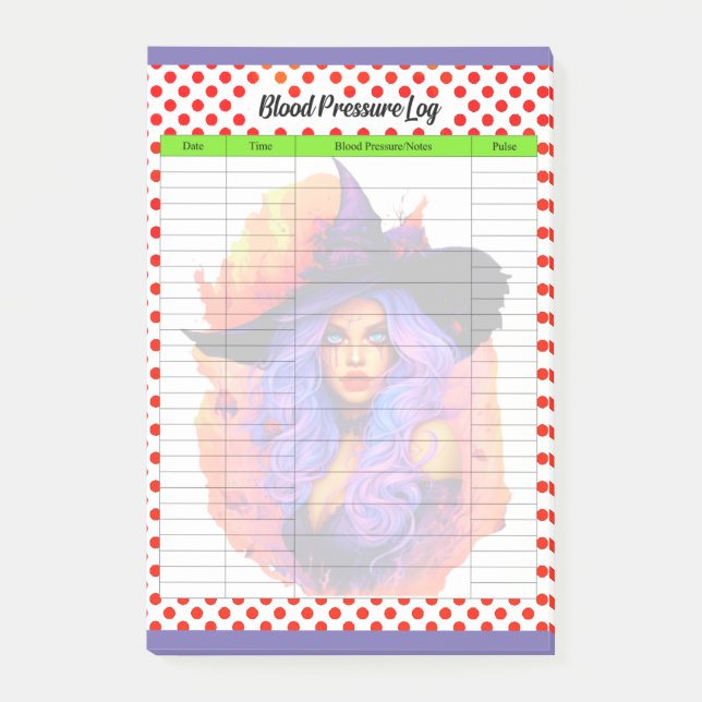 Notas Post-it® Tema Cute Halloween - Registro de presión sanguíne (Anverso)