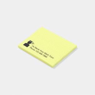 Notas Post-it® Tema de Math Tutor de Maestría Escolar