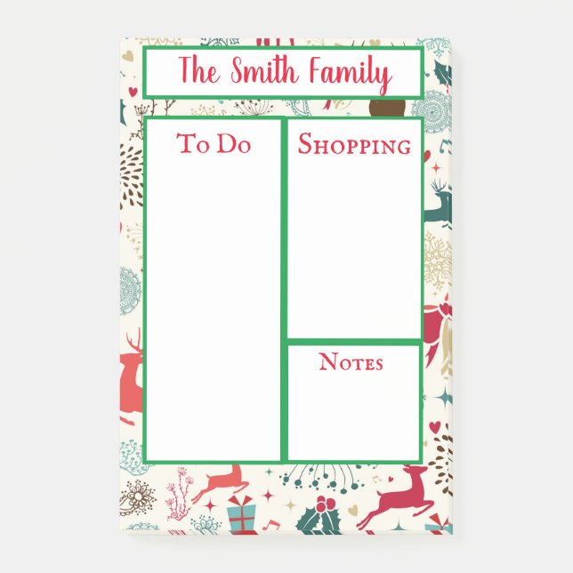 Notas Post-it® Tema de Navidades personalizados (Anverso)