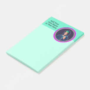 Notas Post-it® Tema del cibertecnología - Mujer en la neón de Hoo