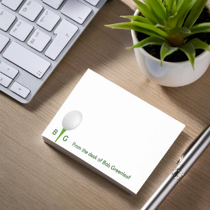 Notas Post-it® Tema del golf Monograma Notepads pegajosos