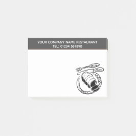 Notas Post-it® Tema del Ilustracion del restaurante de carne asad