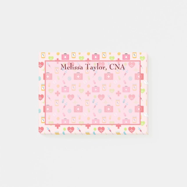 Notas Post-it® Tema médico de bonito (Anverso)