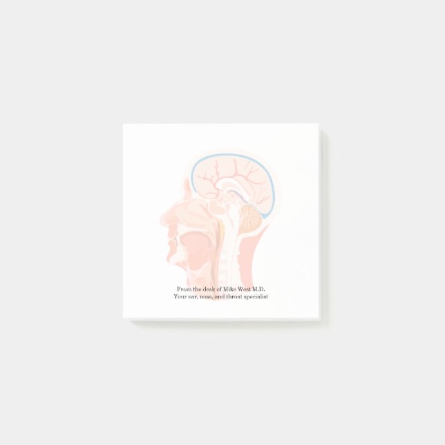Notas Post-it® Tema Médico Médica de la garganta del oído (Anverso)