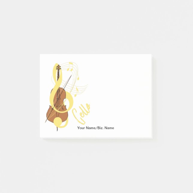 Notas Post-it® Tema musical de Cello Graphic Music (Anverso)