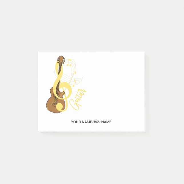 Notas Post-it® Tema musical de guitarra (Anverso)