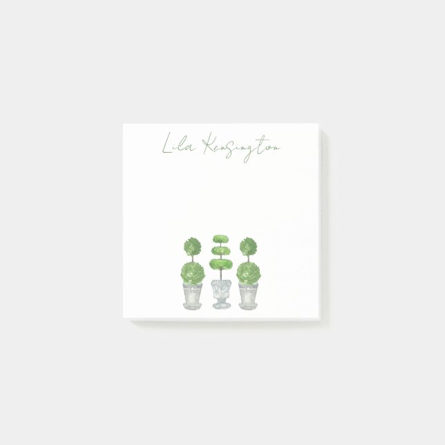 Notas Post-it® Tema verde acuarela (Anverso)