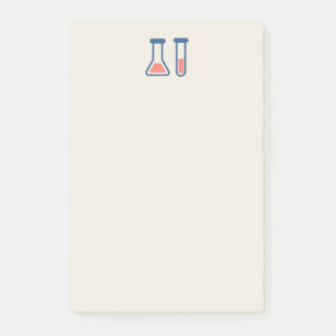 Notas Post-it® Temas de ciencia de beaker y de You Tube de prueba