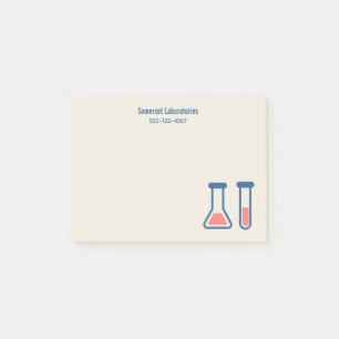 Notas Post-it® Temas de ciencia de beaker y de You Tube de prueba