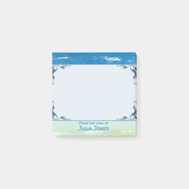Notas Post-it® Temática de las olas oceánicas frente al mar desde (Anverso)