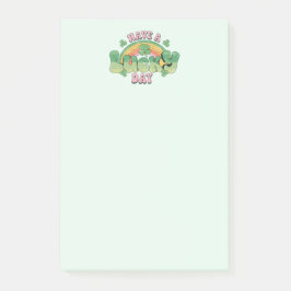 Notas Post-it® Tener un día de suerte en la tipografía retro