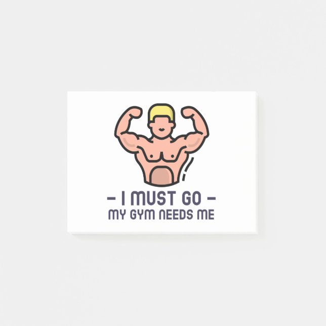 Notas Post-it® Tengo Que Ir Mi Gimnasio Me Necesita (Anverso)