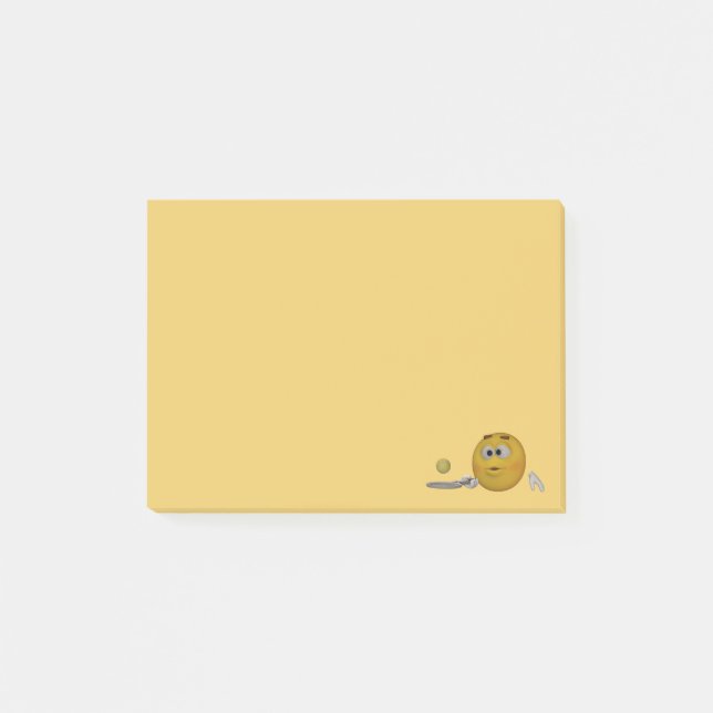 Notas Post-it® tenis practicante del Emoticon del estilo 3d (Anverso)