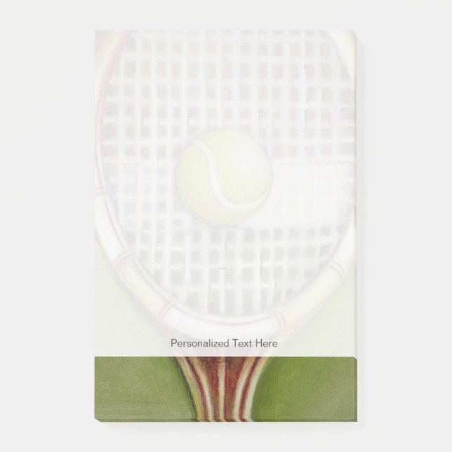 Notas Post-it® Tenis Racket con bolas en pista (Anverso)