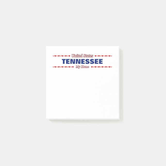 Notas Post-it® TENNESSEE - Mi hogar - Estados Unidos;Corazones (Anverso)