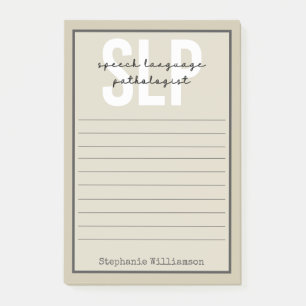 Notas Post-it® Terapia del habla del patólogo del personalizado 