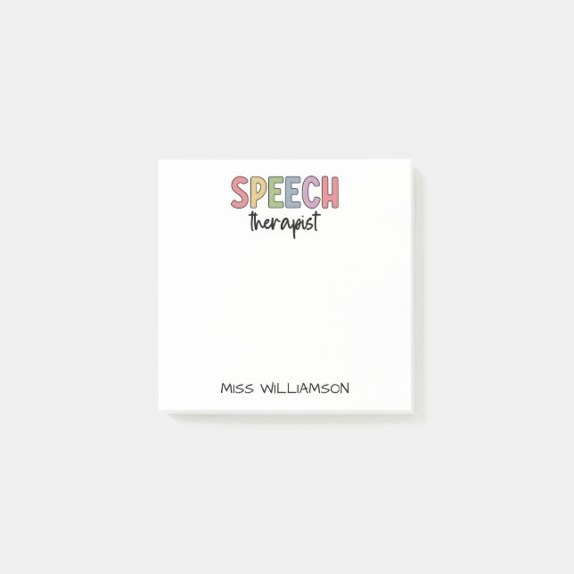 Notas Post-it® Terapia del habla del patólogo del personalizado S (Anverso)