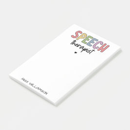 Notas Post-it® Terapia del habla del patólogo del personalizado S