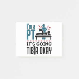 Notas Post-it® Terapia física soy un PT, Tibia está bien