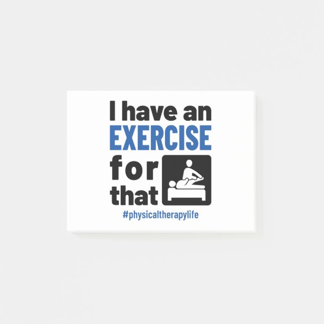 Notas Post-it® Terapia física tengo un ejercicio para eso (Anverso)
