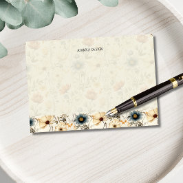 Notas Post-it® Terracota de Flor Silvestre Vintage Naval Personal