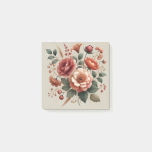 Notas Post-it® Terracota Green Watercolor Floral Perfecto Primave