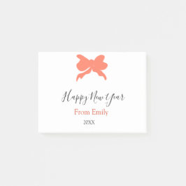 Notas Post-it® Terracotta bow happy new year name year boho retro