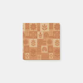 Notas Post-it® Terracotta Patchwork Quilt Rustic Farmhouse Floral