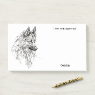 Notas Post-it® Tervuren belga Abstract Art Dog Name