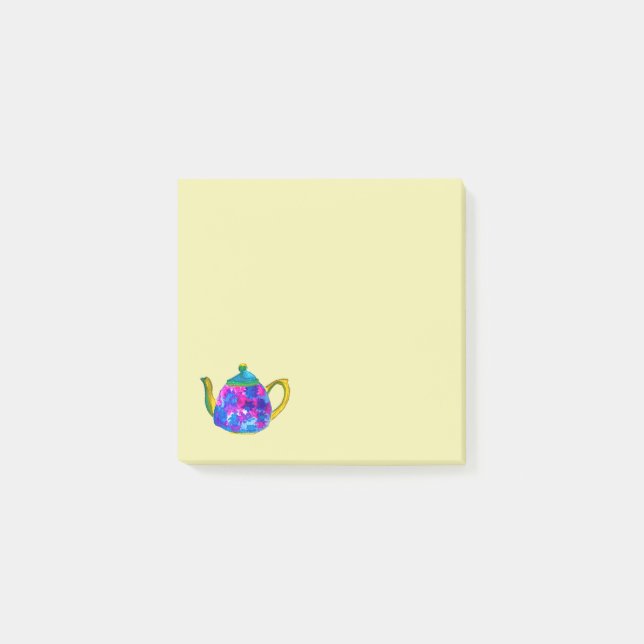 Notas Post-it® Tetera acuarela caprichosa (Anverso)