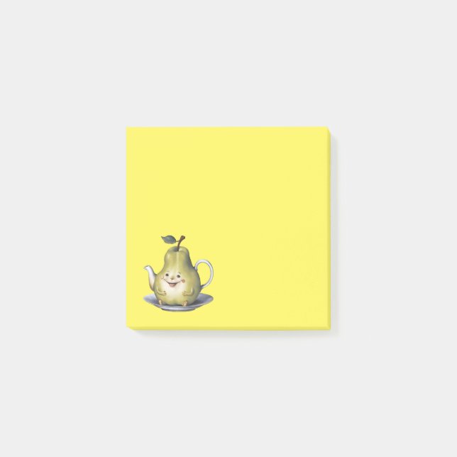 Notas Post-it® Tetera de Pera Sonriente (Anverso)