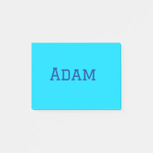 Notas Post-it® texto azul morado agregar nombre mensaje de vuelta