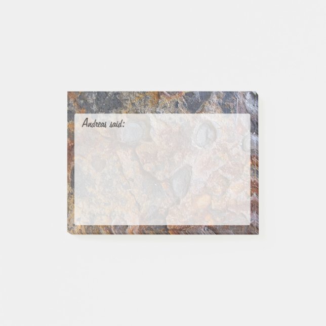 Notas Post-it® Texto de rock ondulado con texto (Anverso)