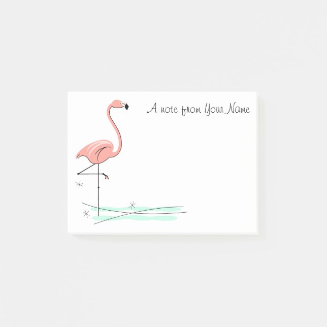 Notas Post-it® "Texto" del Océano Flamingo (Anverso)