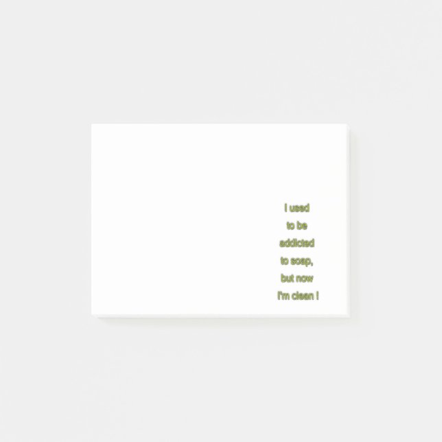 Notas Post-it® Texto divertido de jabón (Anverso)