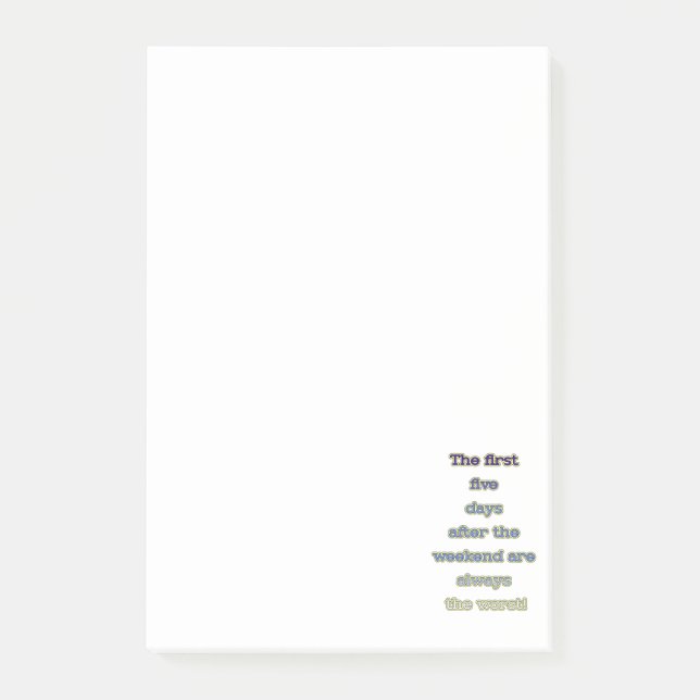 Notas Post-it® Texto gracioso de fin de semana (Anverso)